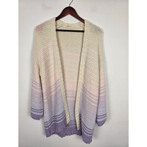 Marine Layer Karolina Cardigan Sweater Knit Ombre Purple Pink Cotton Blend Small